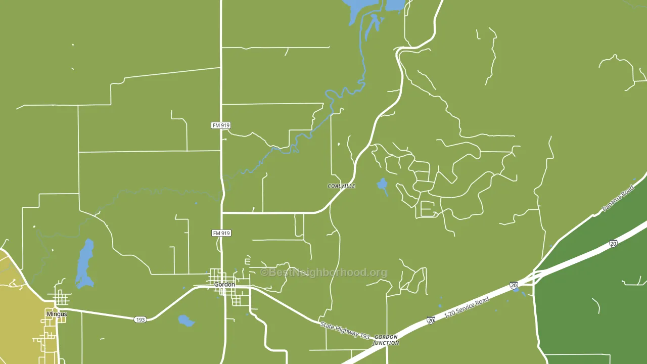 Gordon, TX block-group voter-turnout map