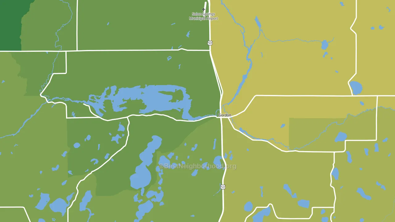 Gordon, WI block-group voter-turnout map