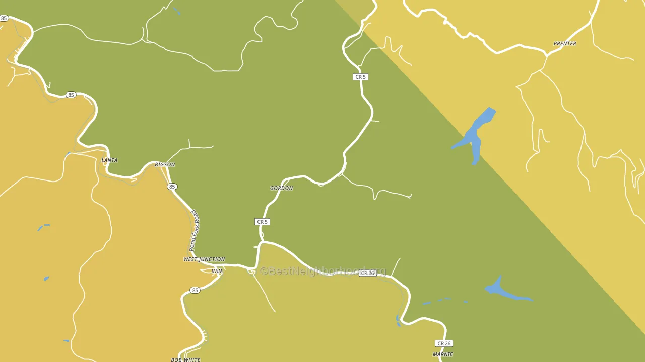 Gordon, WV block-group voter-turnout map