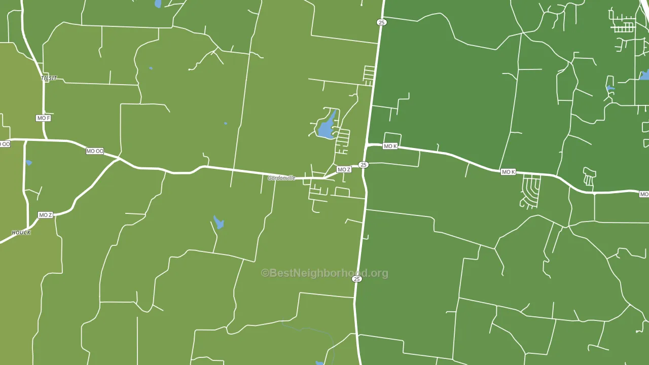 Gordonville, MO block-group voter-turnout map