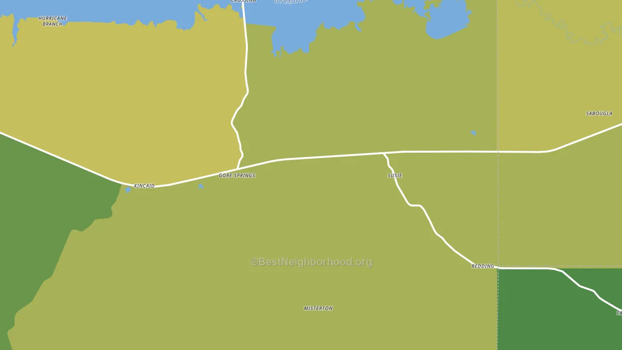 Gore Springs, MS block-group voter-turnout map