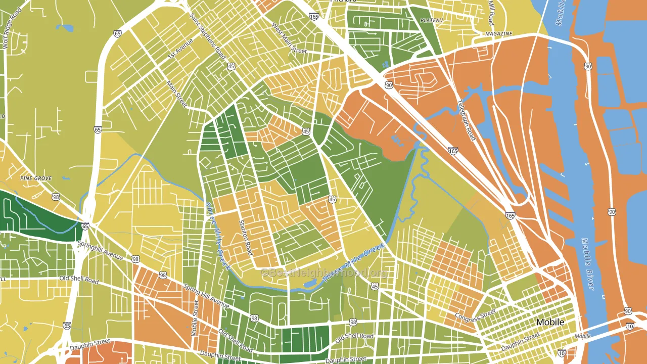 Gorgas, Mobile, AL block-group voter-turnout map