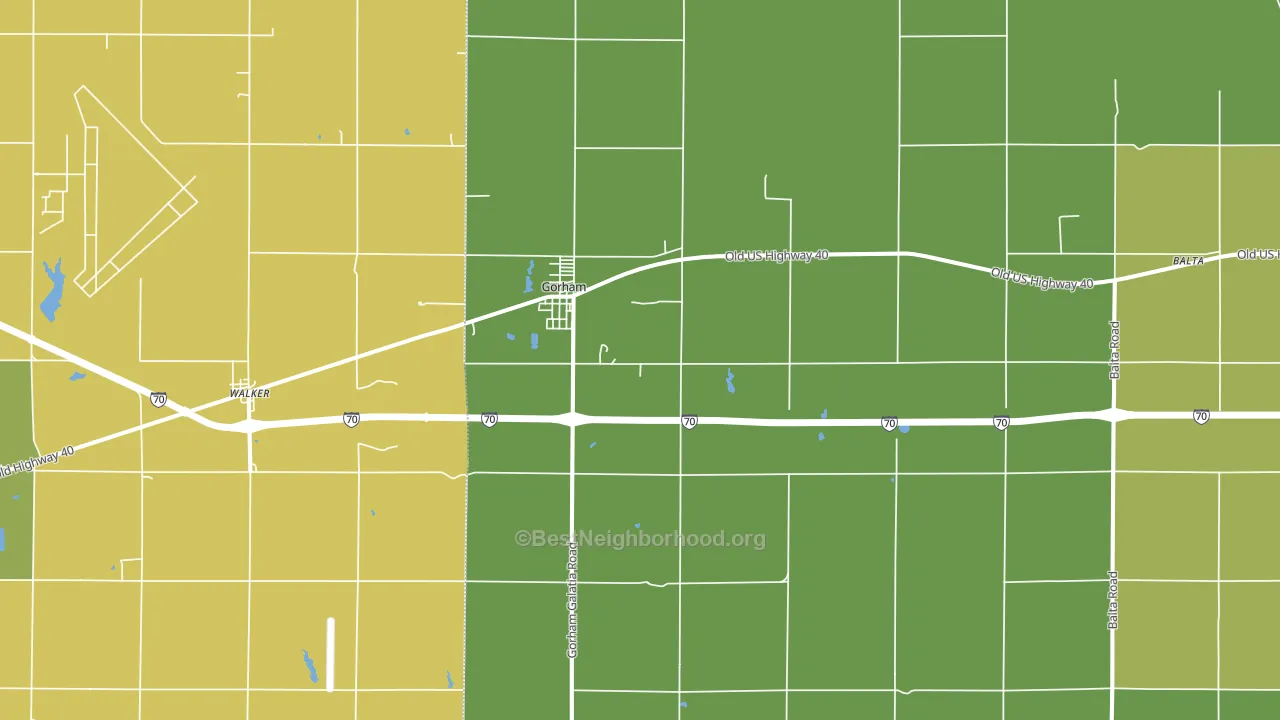 Gorham, KS block-group voter-turnout map