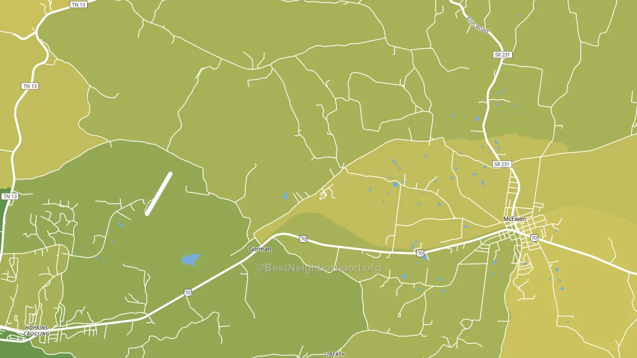 Gorman, TN block-group voter-turnout map