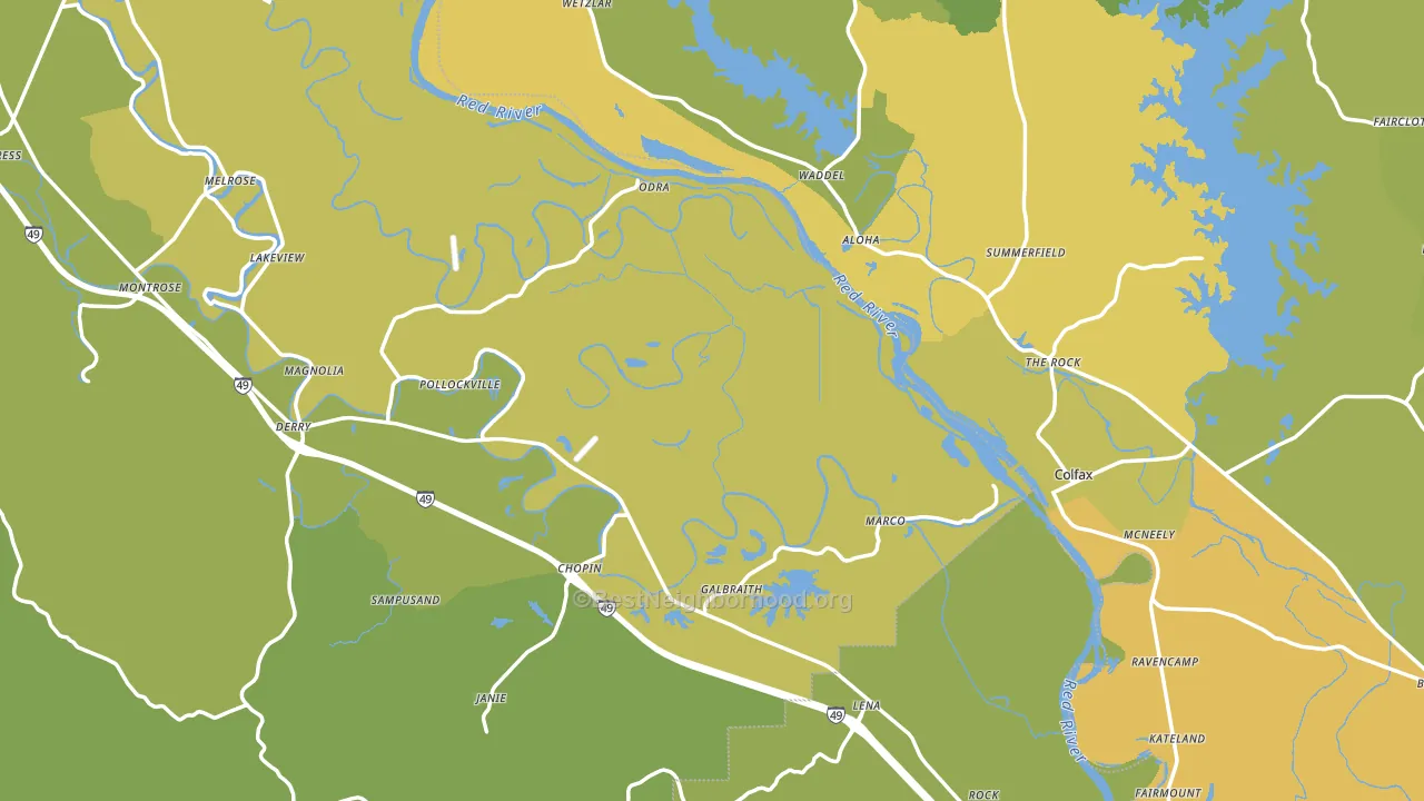 Gorum, LA block-group voter-turnout map
