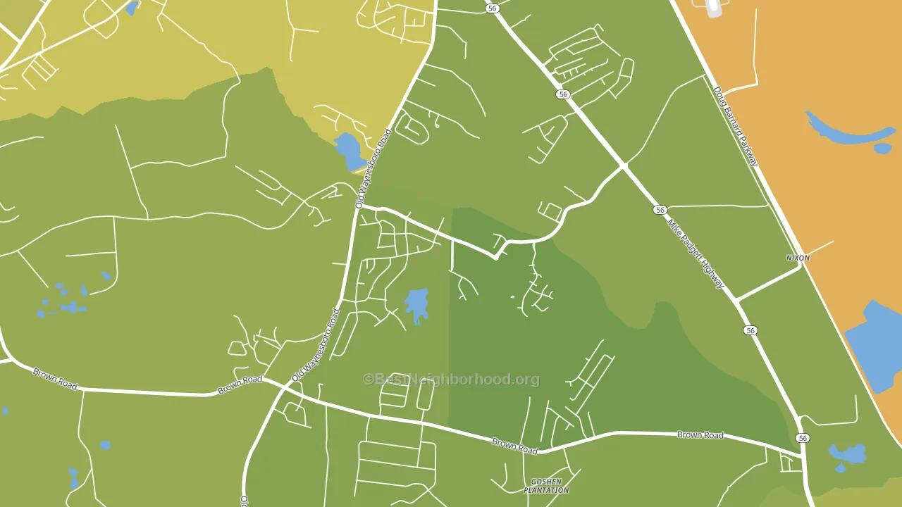Goshen, Augusta, GA block-group voter-turnout map