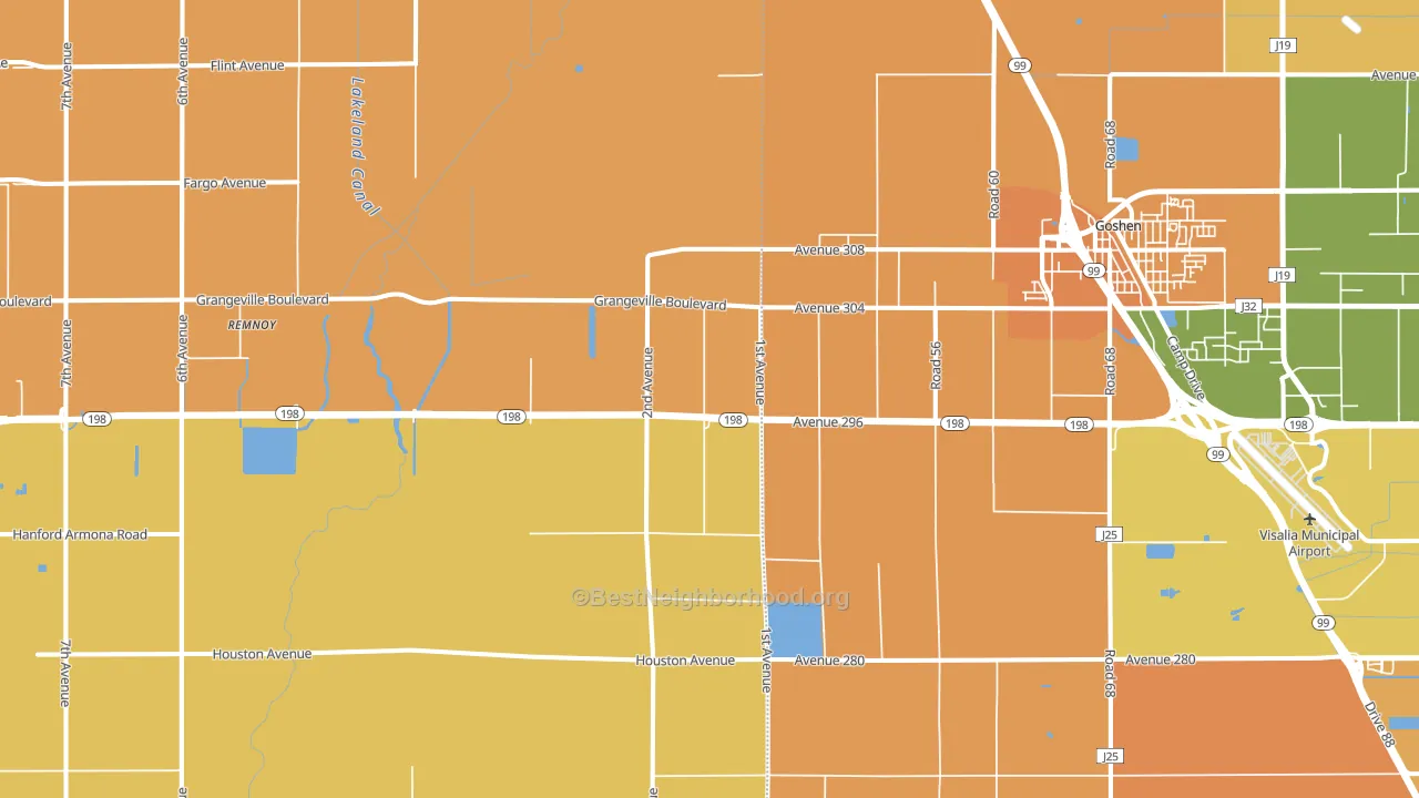 Goshen, CA block-group voter-turnout map