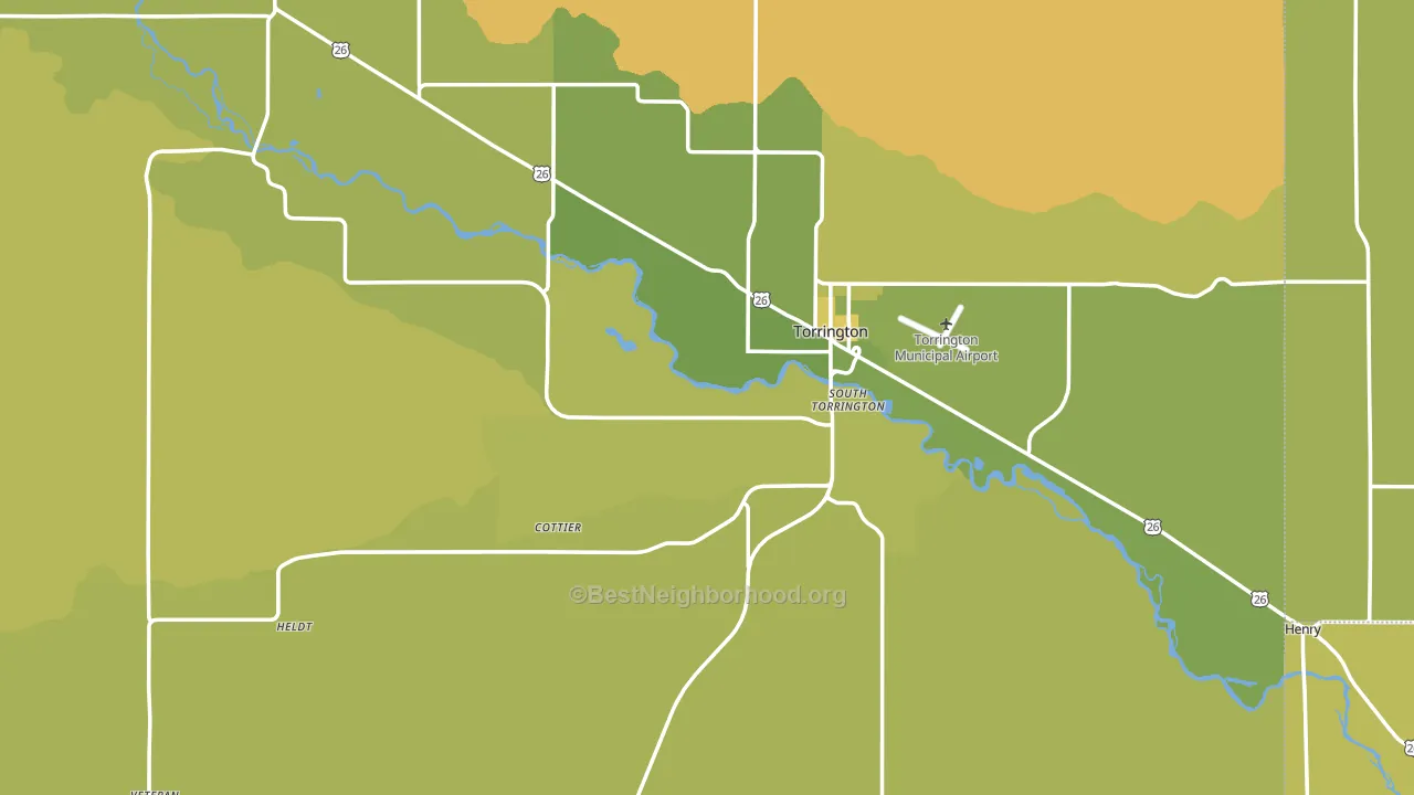 Goshen County, WY block-group voter-turnout map