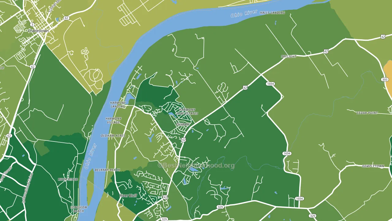 Goshen, KY block-group voter-turnout map