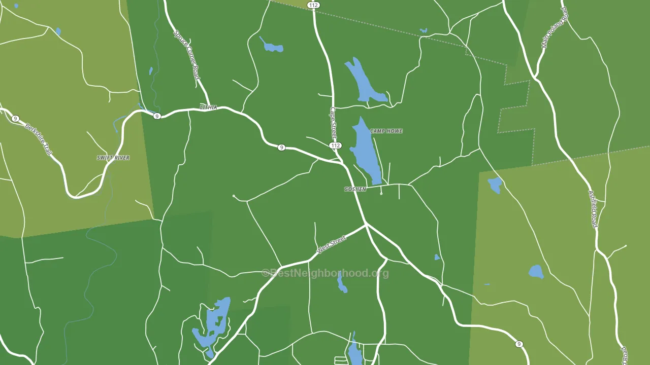 Goshen, MA block-group voter-turnout map