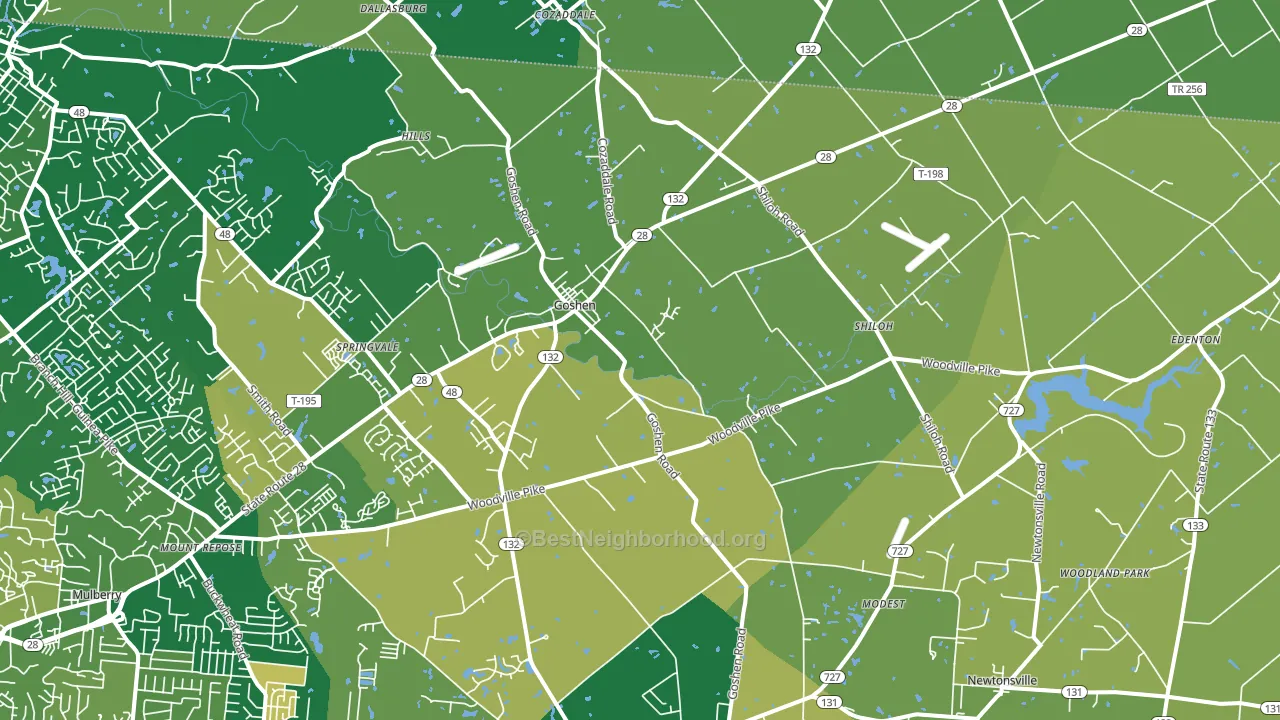 Goshen, OH block-group voter-turnout map