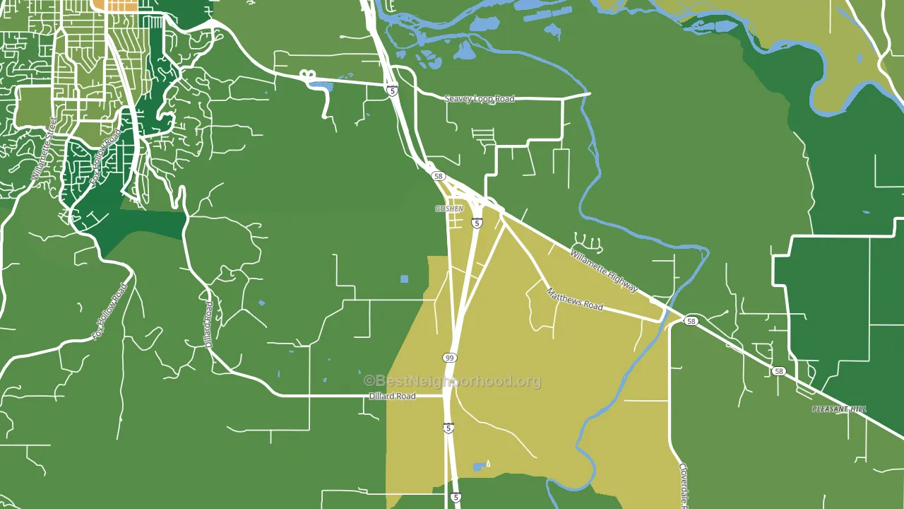 Goshen, OR block-group voter-turnout map