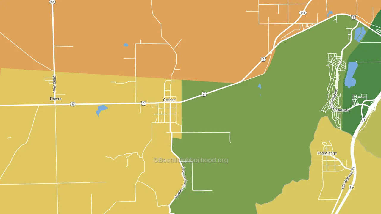 Goshen, UT block-group voter-turnout map