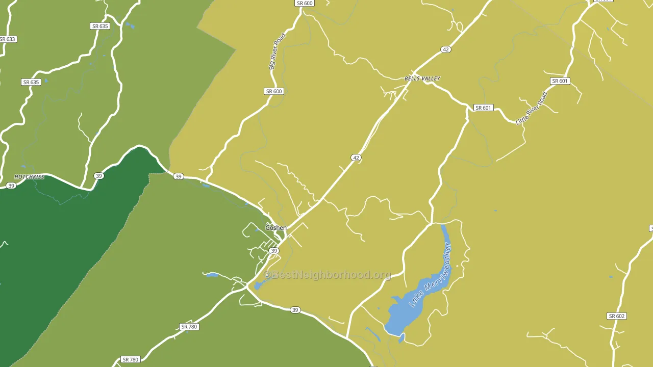 Goshen, VA block-group voter-turnout map