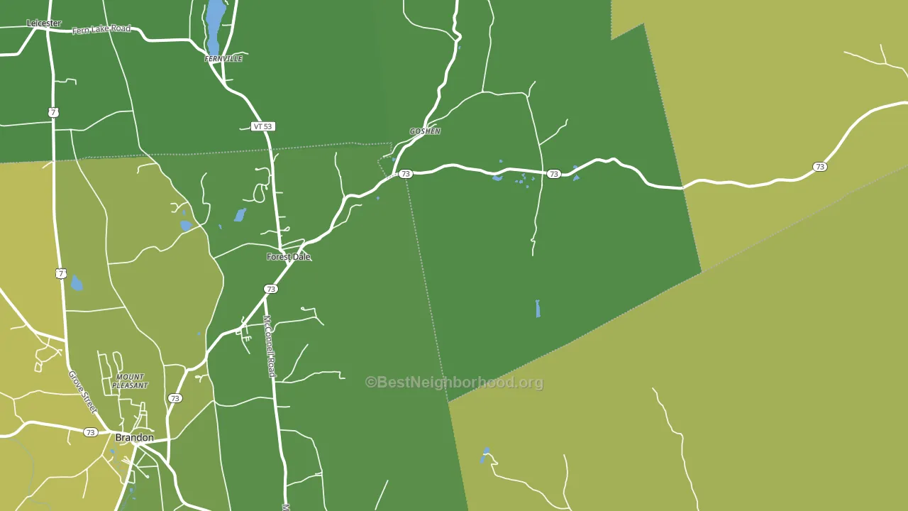 Goshen, VT block-group voter-turnout map