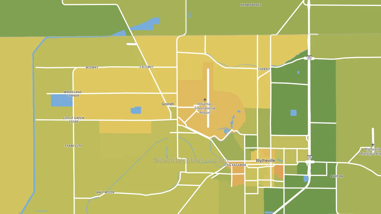 Gosnell, AR block-group voter-turnout map