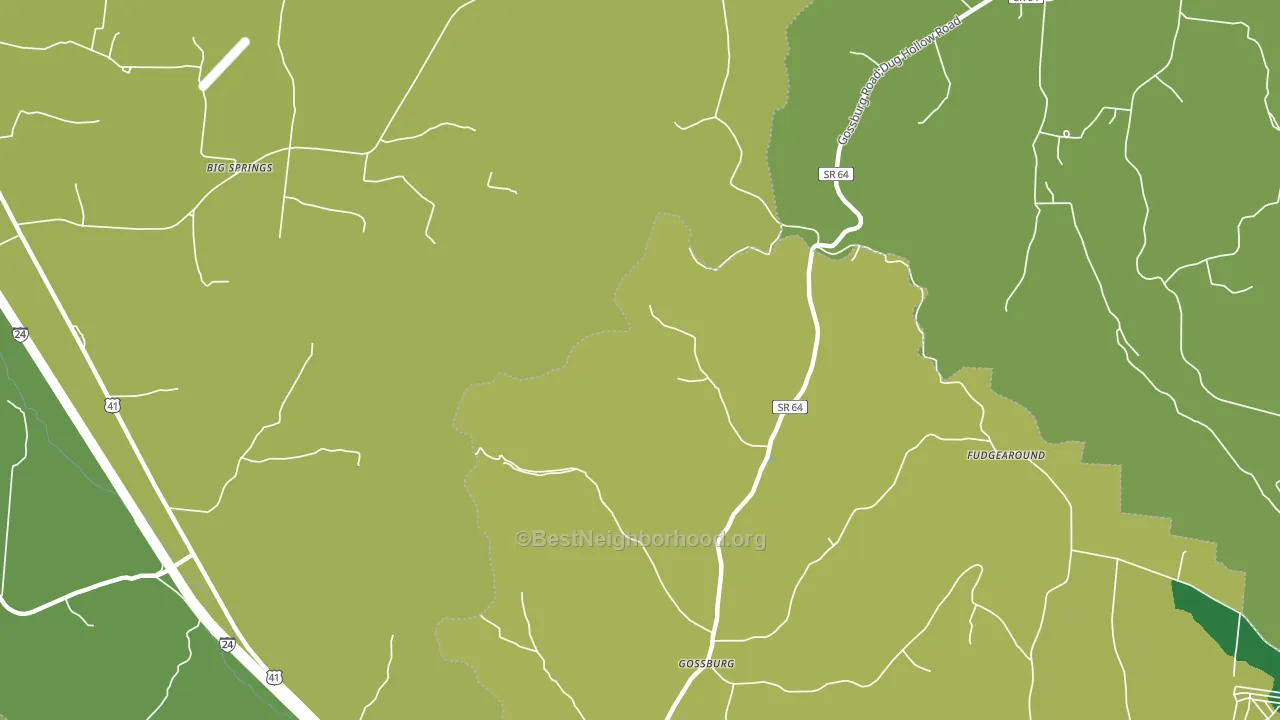 Gossburg, TN block-group voter-turnout map