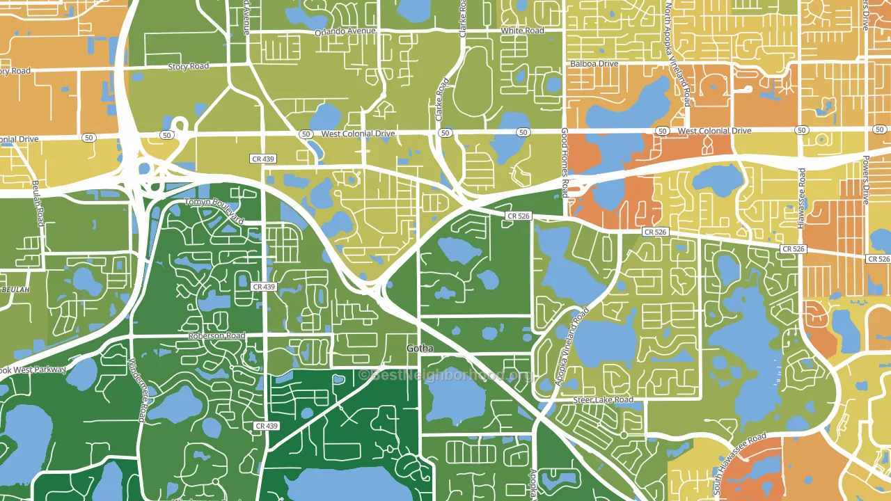 Gotha, FL block-group voter-turnout map