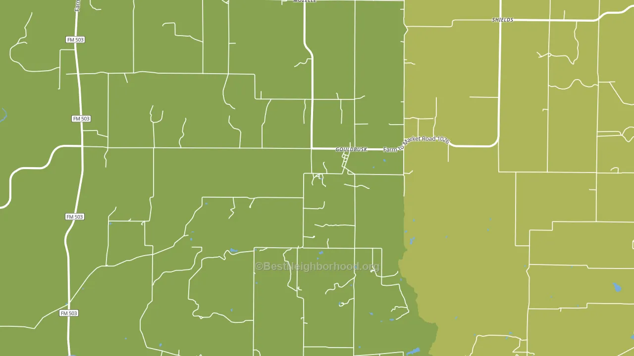 Gouldbusk, TX block-group voter-turnout map