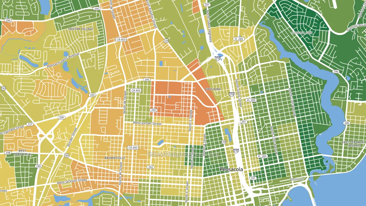 Goulding, FL block-group voter-turnout map