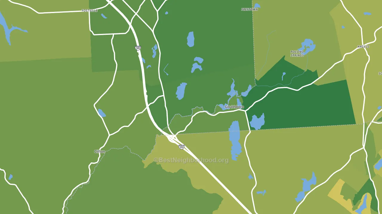 Gouldsboro, PA block-group voter-turnout map