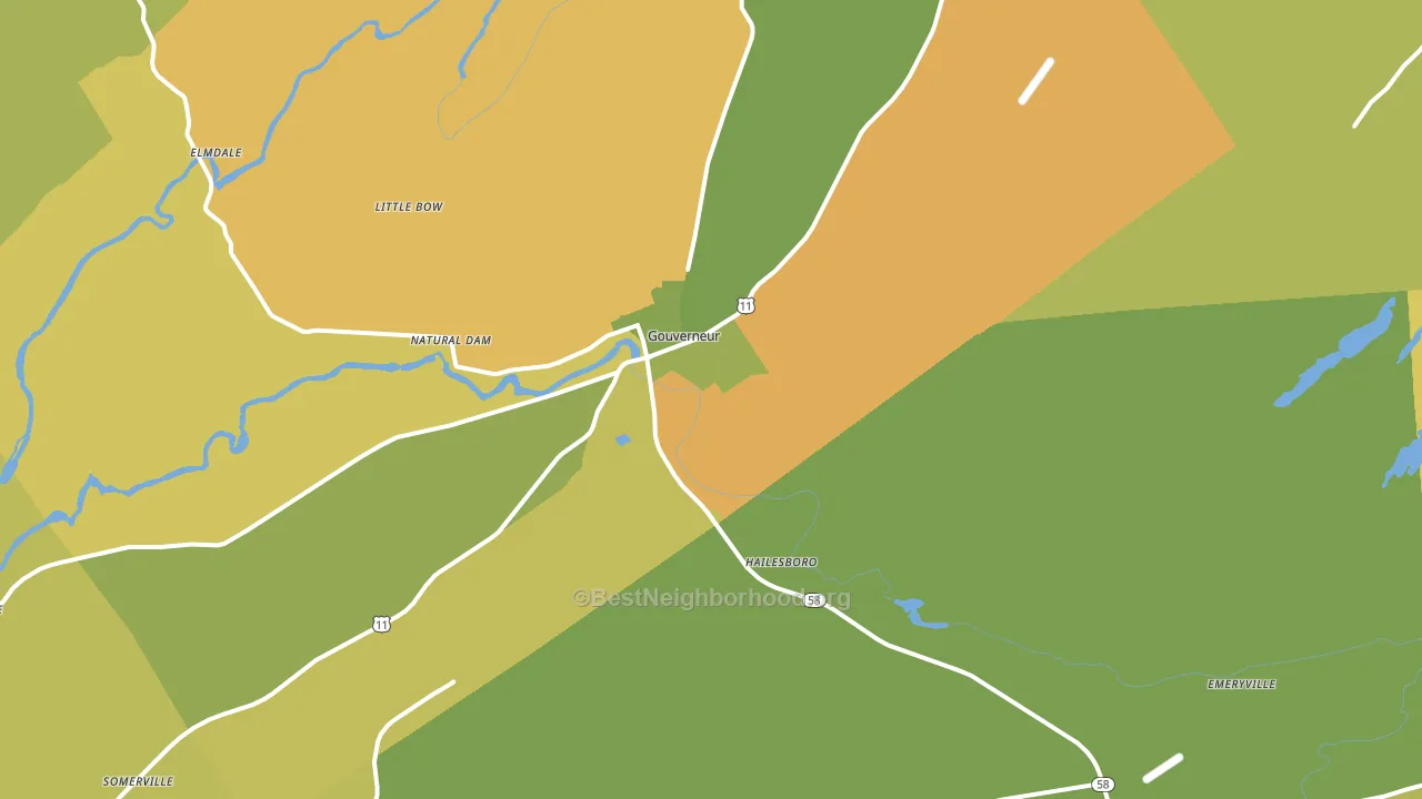 Gouverneur, NY block-group voter-turnout map