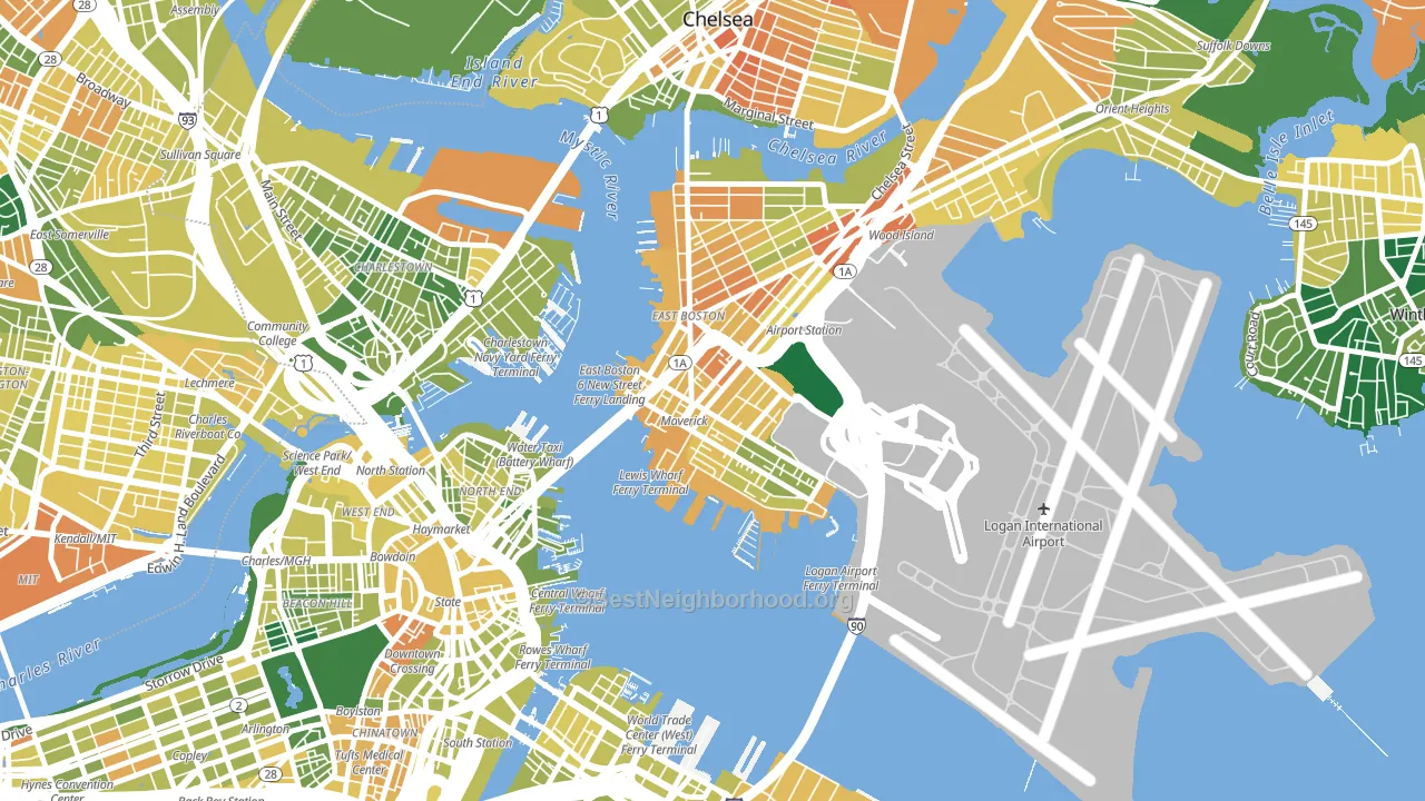 Gove Street, Boston, MA block-group voter-turnout map