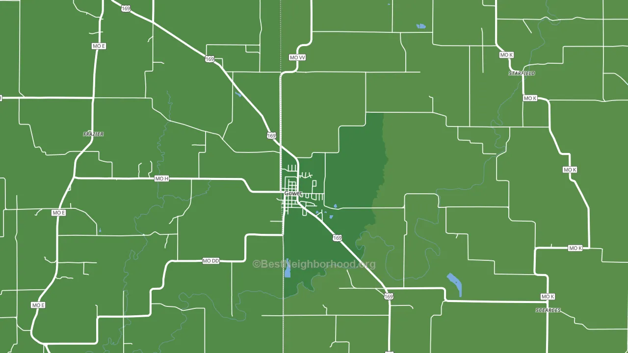 Gower, MO block-group voter-turnout map