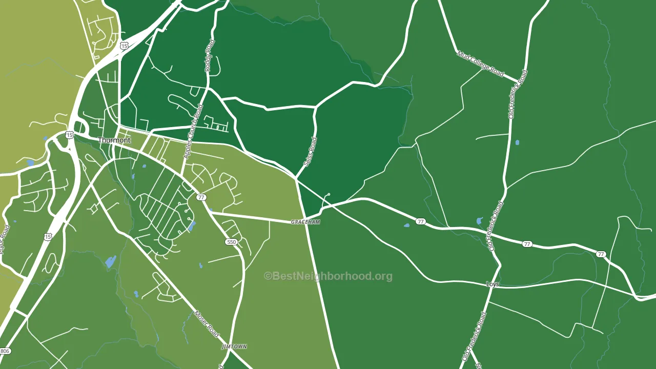 Graceham, MD block-group voter-turnout map