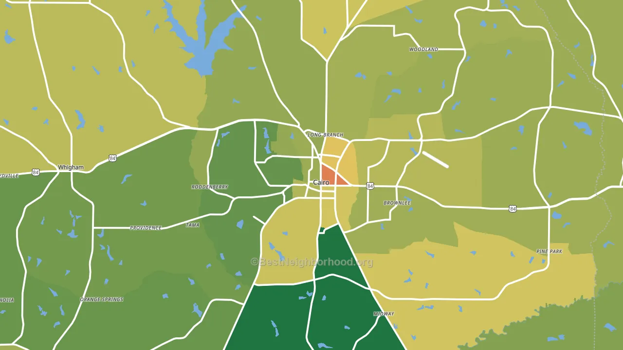 Grady County, GA block-group voter-turnout map