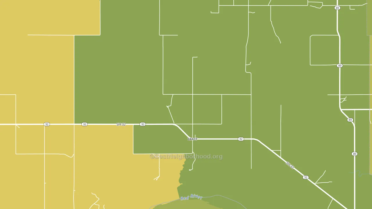 Grady, OK block-group voter-turnout map