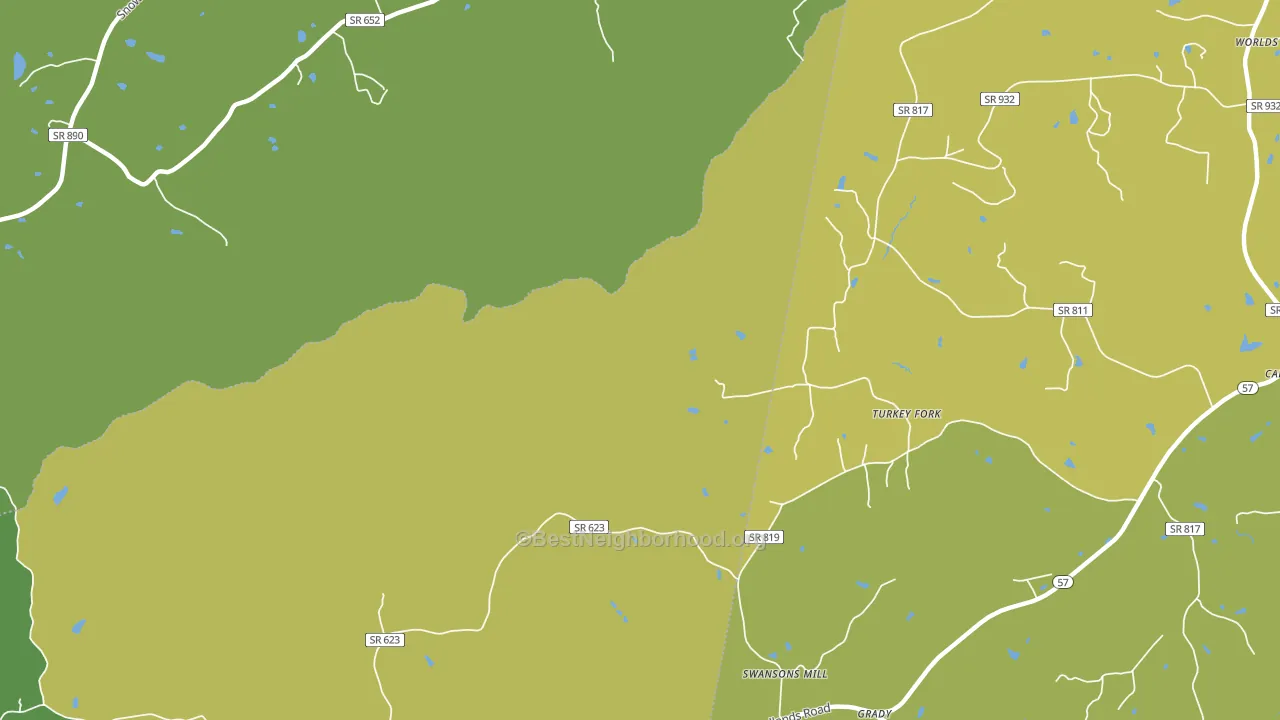 Grady, VA block-group voter-turnout map