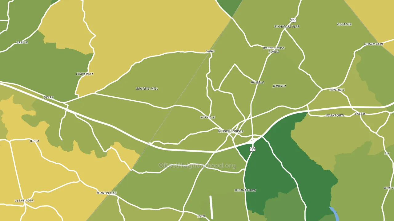Gradyville, KY block-group voter-turnout map