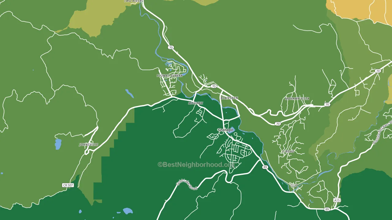 Graeagle, CA block-group voter-turnout map