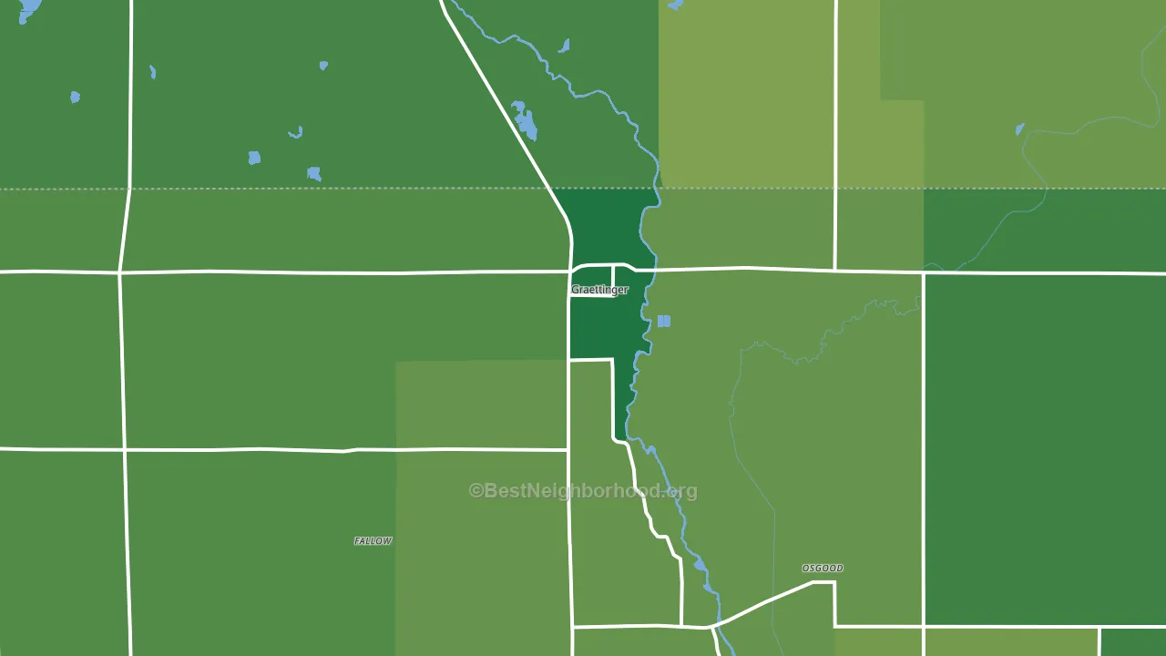 Graettinger, IA block-group voter-turnout map