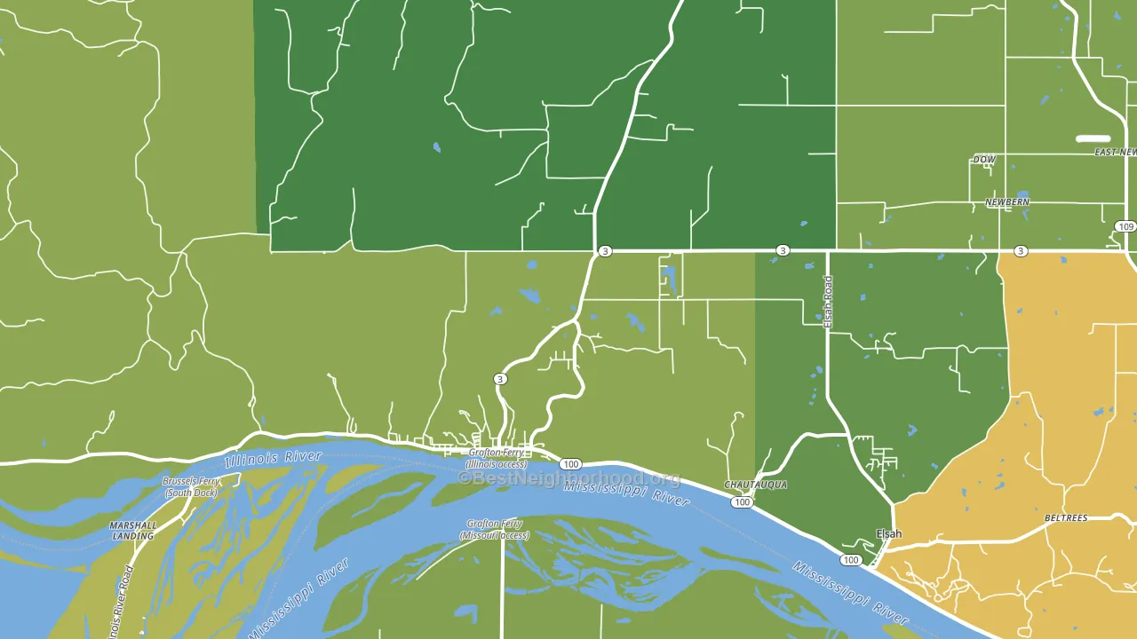 Grafton, IL block-group voter-turnout map