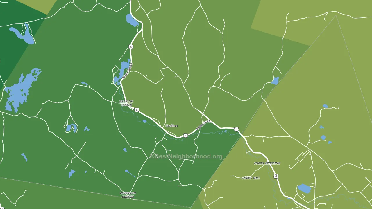 Grafton, NH block-group voter-turnout map