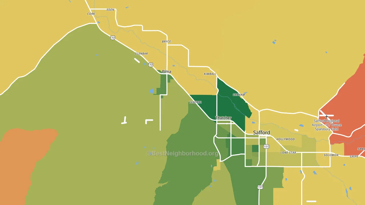 Graham County, AZ block-group voter-turnout map