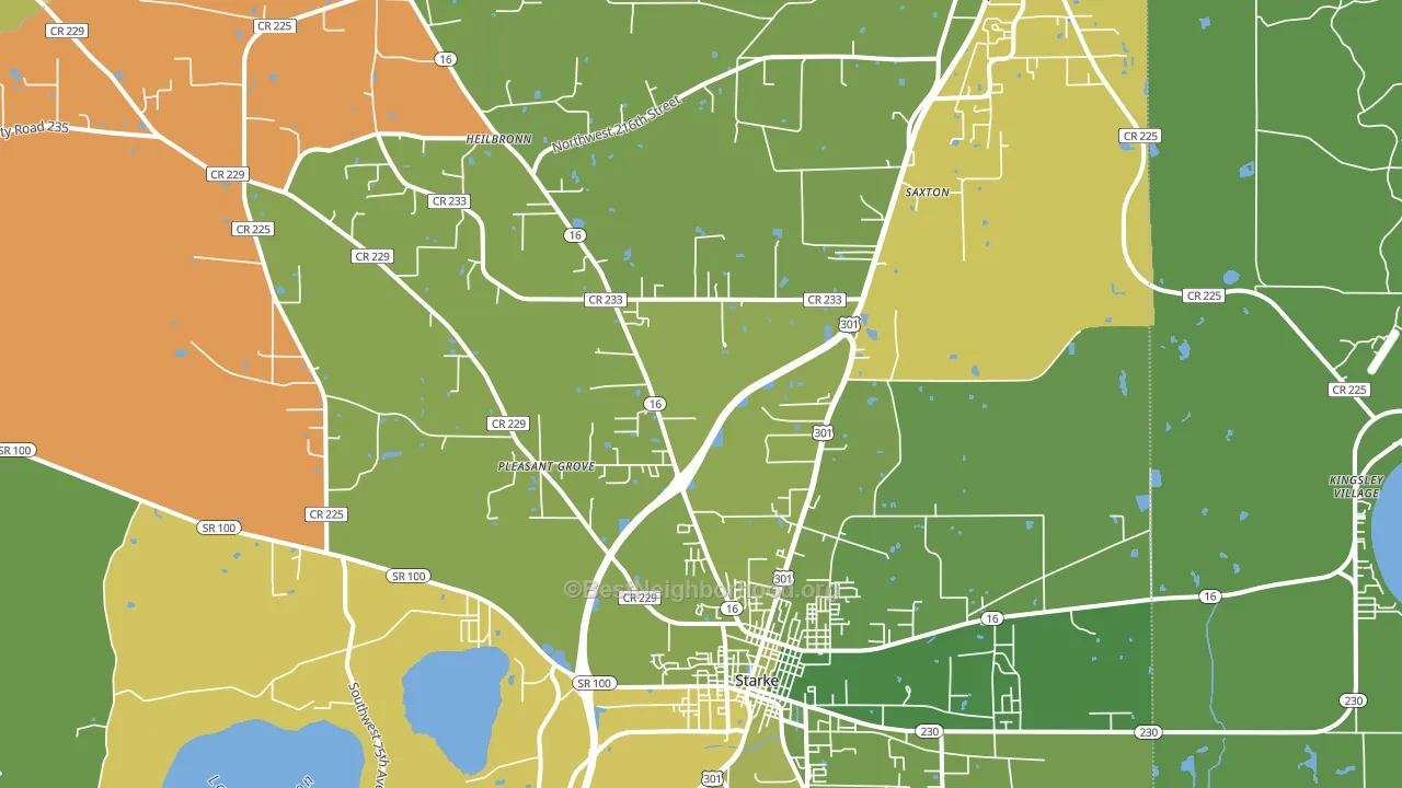 Graham, FL block-group voter-turnout map