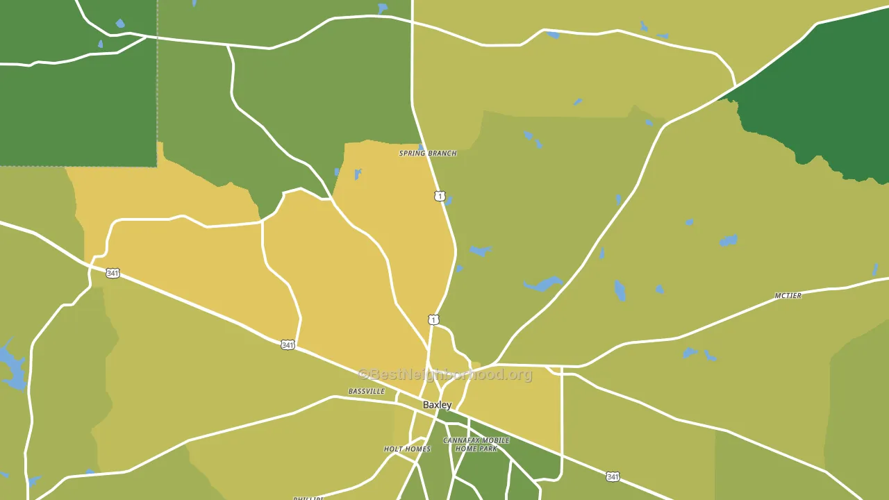 Graham, GA block-group voter-turnout map