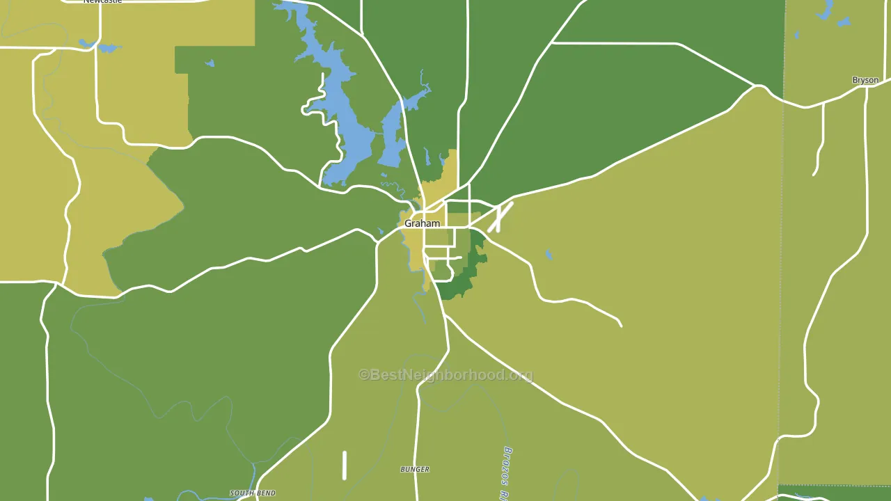 Graham, TX block-group voter-turnout map