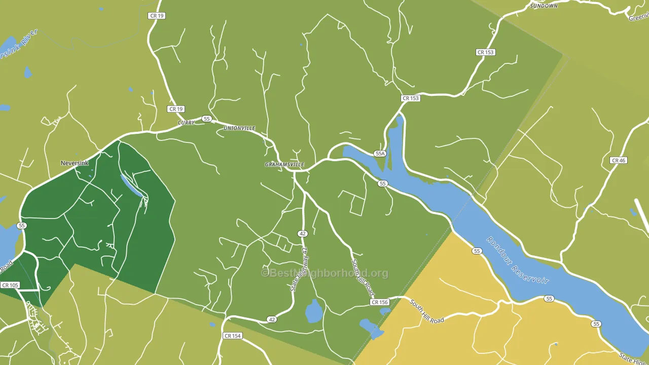 Grahamsville, NY block-group voter-turnout map