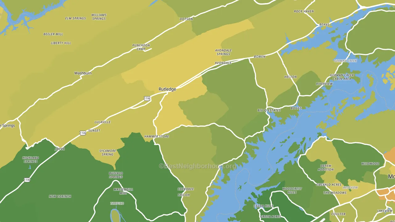 Grainger County, TN block-group voter-turnout map