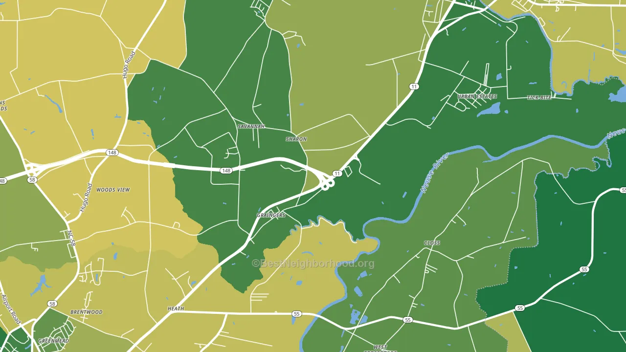 Graingers, NC block-group voter-turnout map