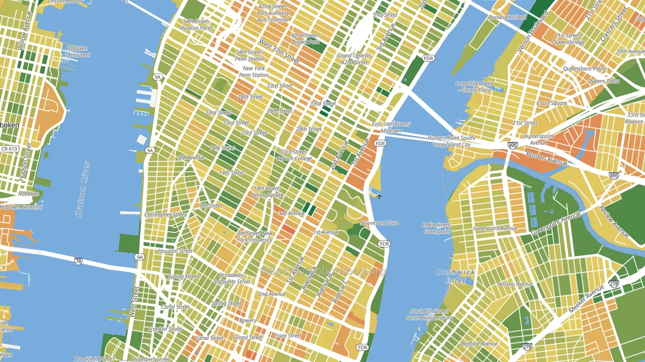 Gramercy, Manhattan, NY block-group voter-turnout map