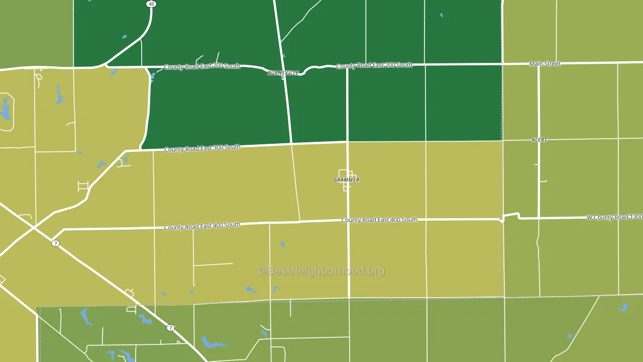 Grammer, IN block-group voter-turnout map