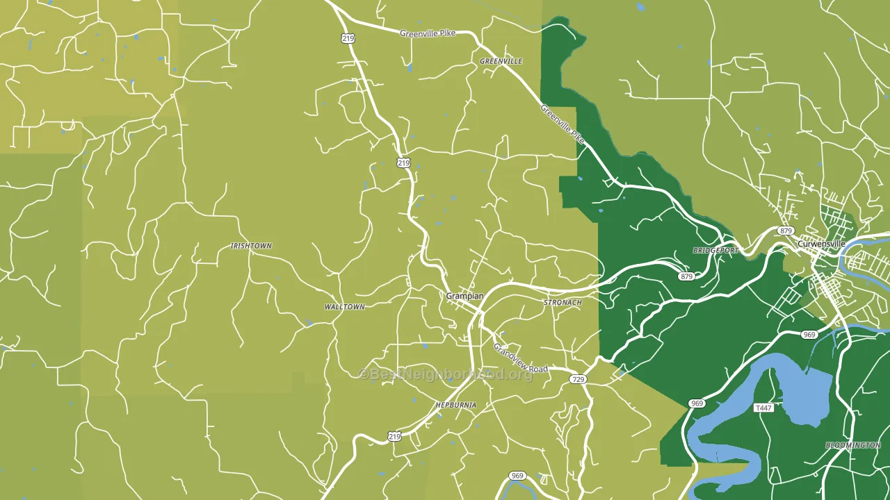Grampian, PA block-group voter-turnout map