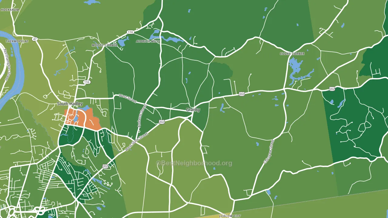 Granby, MA block-group voter-turnout map