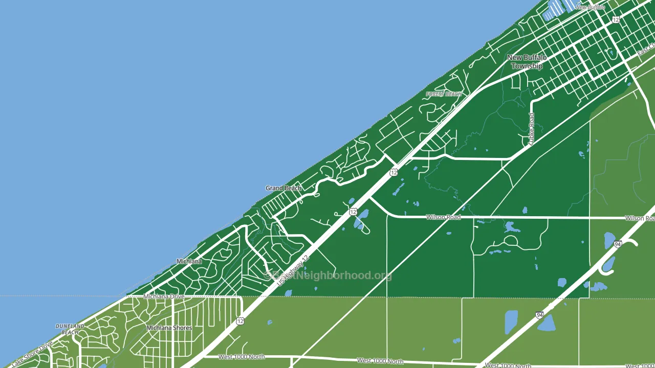 Grand Beach, MI block-group voter-turnout map