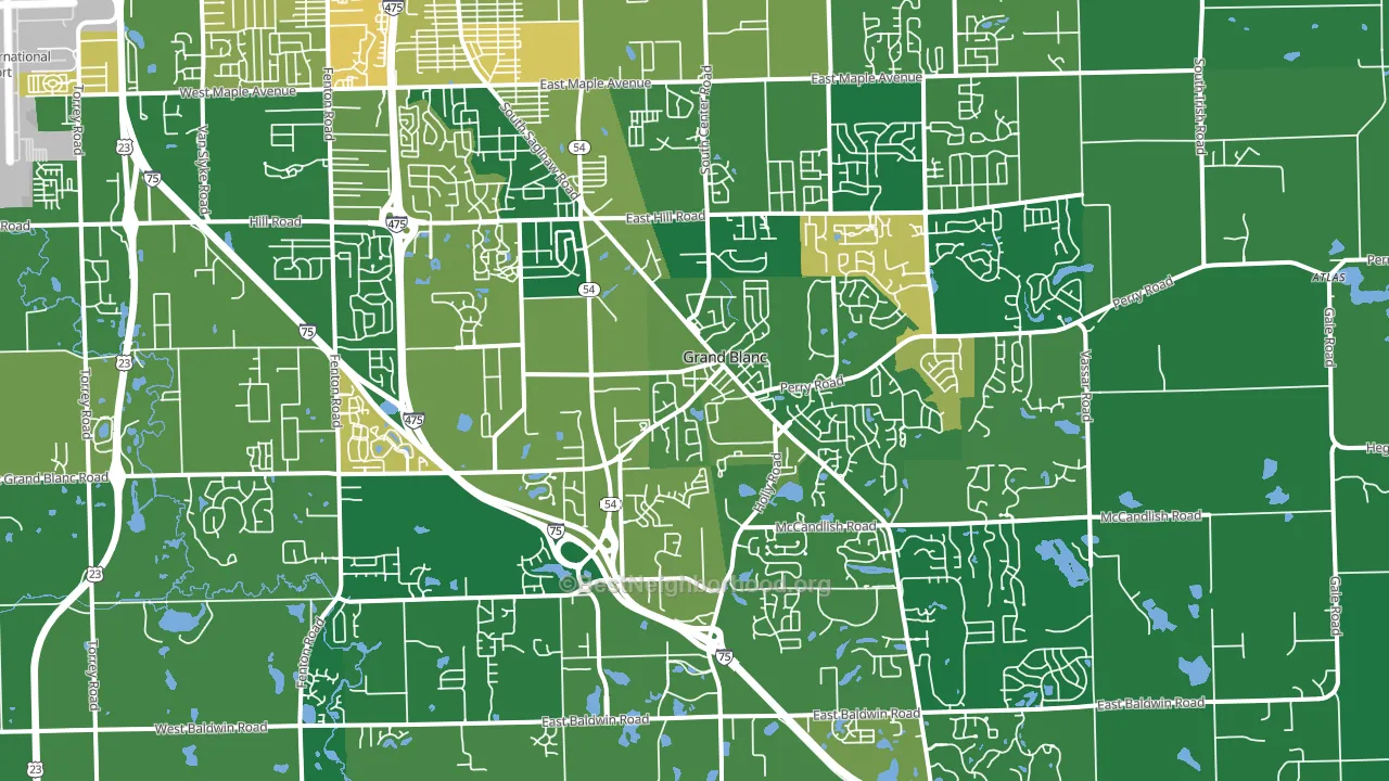 Grand Blanc, MI block-group voter-turnout map